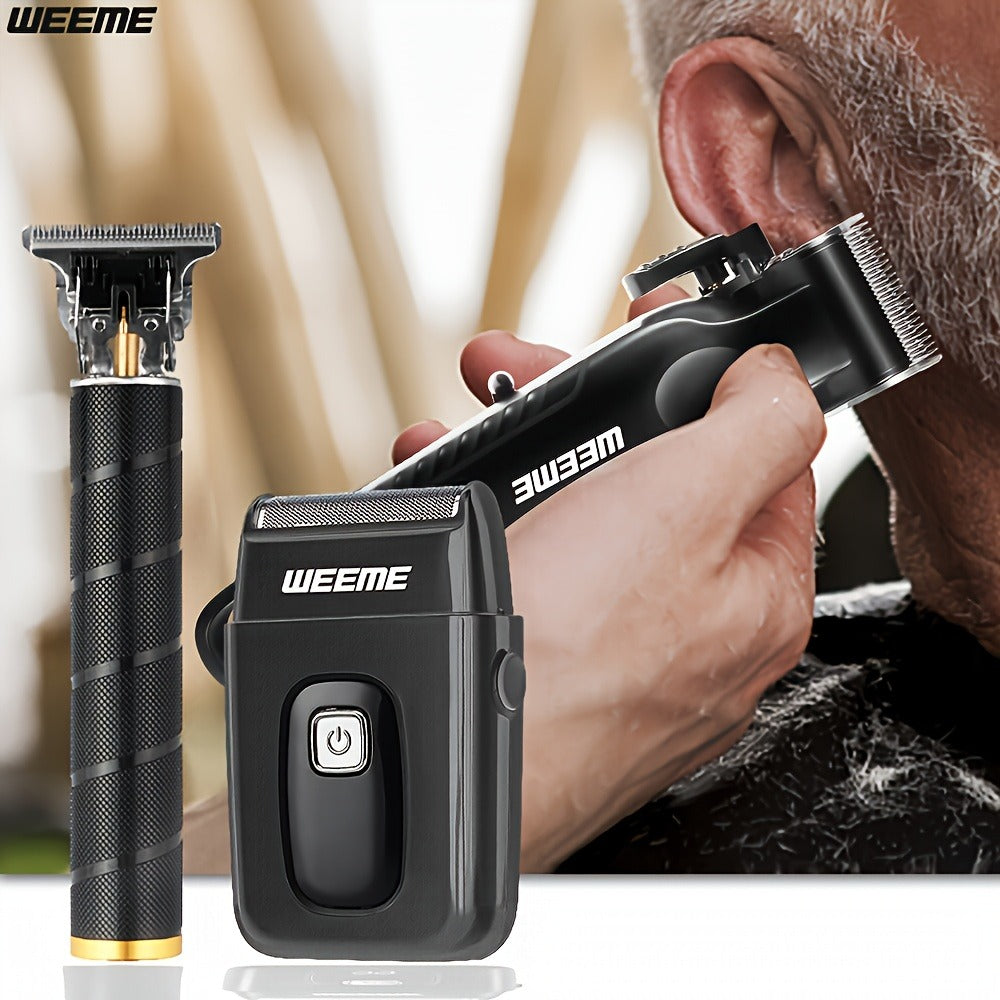 Men's Professional Grooming Kit – Cordless Rotary Shaver & T-Blade Trimmer, Type-C Charging, 6 Adjustable Combs, Non-Slip Beard Shaper for Travel & Family Haircut - product image 6
