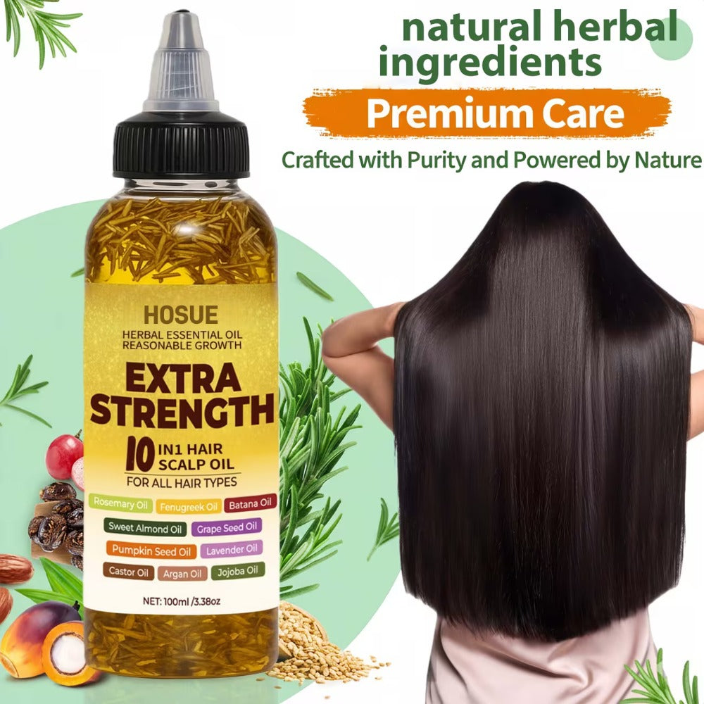 Hair Growth Oil 10-in-1 Botanical Herbal Blend Batana Rosemary Fenugreek Castor Red Onion Ginseng Turmeric Pumpkin Seed Nourishes Strengthens Shines All Hair Types 3.38oz - product image 16