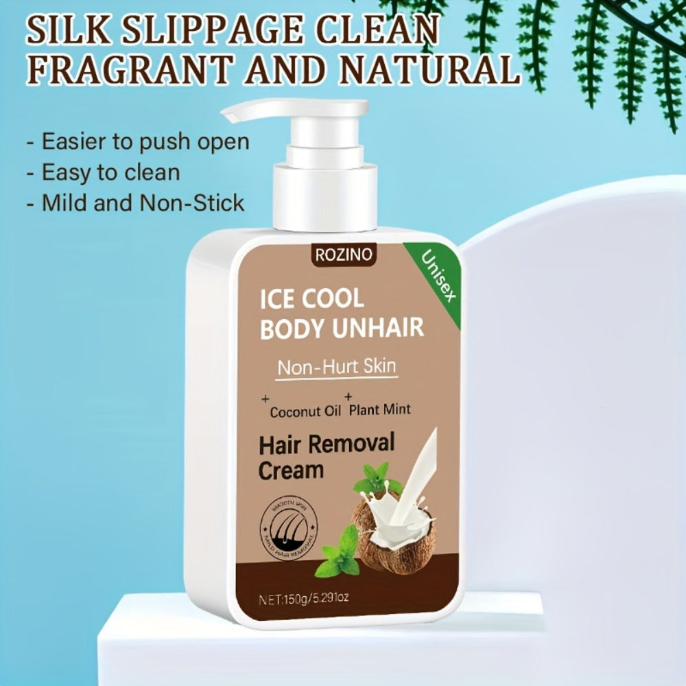 Hair Removal Cream Coconut 150g Painless Semi-Permanent Depilatory – Gentle Non-Irritating Formula for Face Lip Underarm Legs Arms & Bikini Area, Up to 6 Month Smooth Skin Results  - product image 10