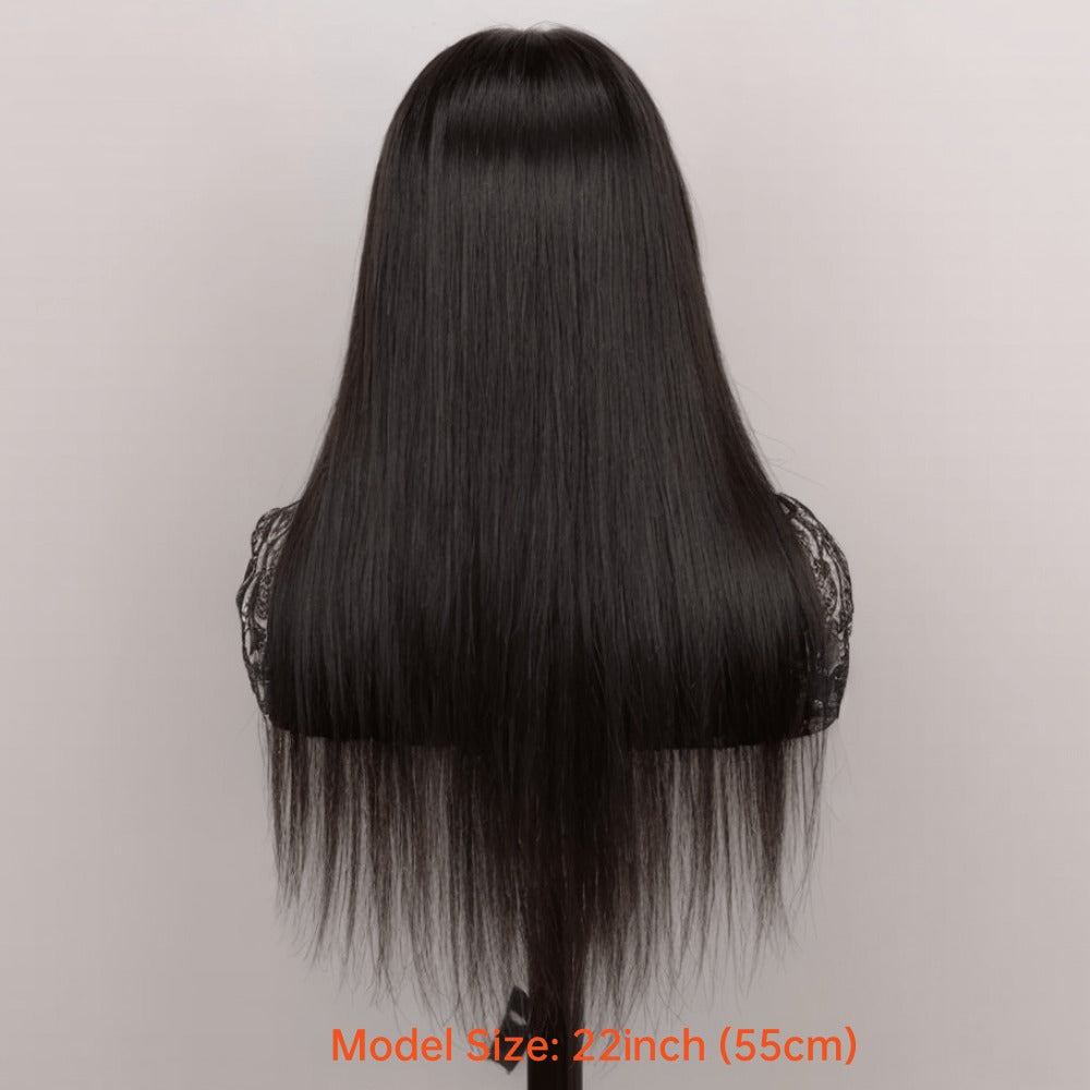 Glueless Straight Human Hair Wig 4x4 Lace Closure Pre-Plucked Natural Hairline Versatile Parting Natural Black 12-28 Inch Women No Glue - product image 5