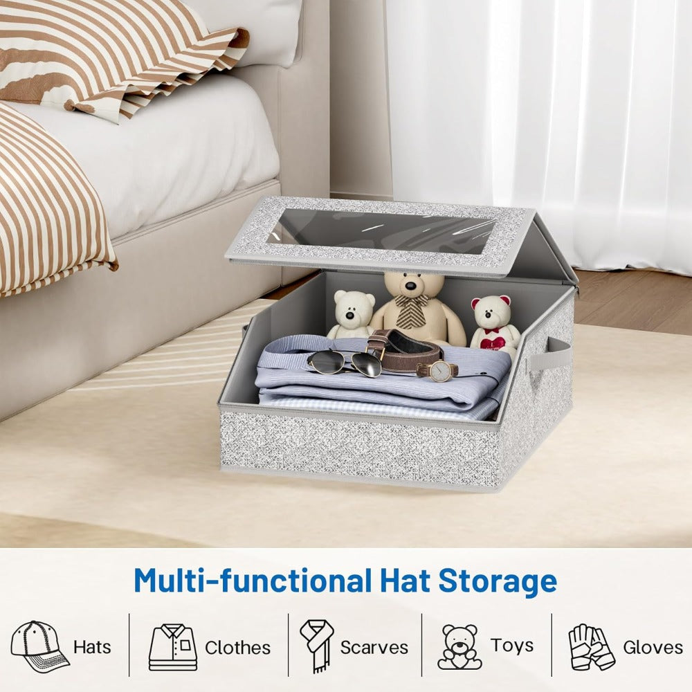 Baseball Cap Organizer for Closet – Large Hat Storage Box Holds 24 Ball Caps | Clear Window, Dustproof, Cardboard Inserts | Hat Rack Holder for Men & Women Bedroom Closet & Car - product image 5