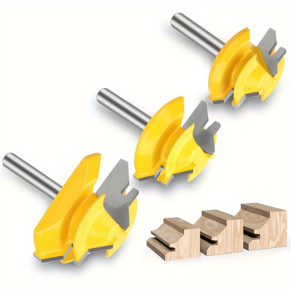 Locking Miter Router Bit Set 3 Piece 45 Degree 1/4 Inch Shank Carbide Woodworking Joinery Box Joint Corner Bits for Router Table - product image 9