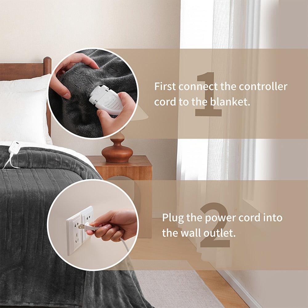 Electric Blanket with Temperature Control and Timer – Extra Large Flannel Heated Blanket, 8 Levels 10-Hour Auto-Off, Machine Washable, PTC+NTC Overheat Protection, Throw Twin Full  - product image 13