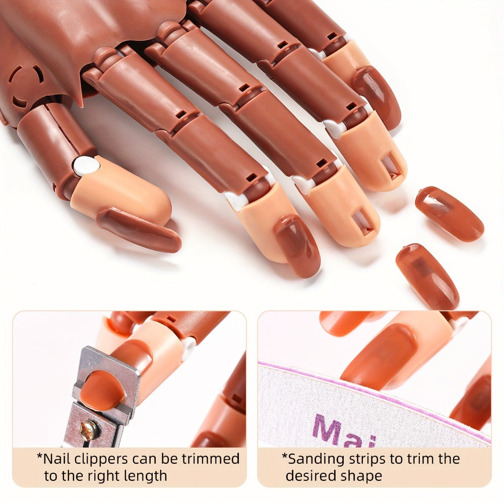 Nail Practice Hand Flexible Fake Hand Model Training Kit for Acrylic Nail Art – Nail Glove Set with Pink Hand Mold for Beginners & Professional Nail Technicians - product image 7