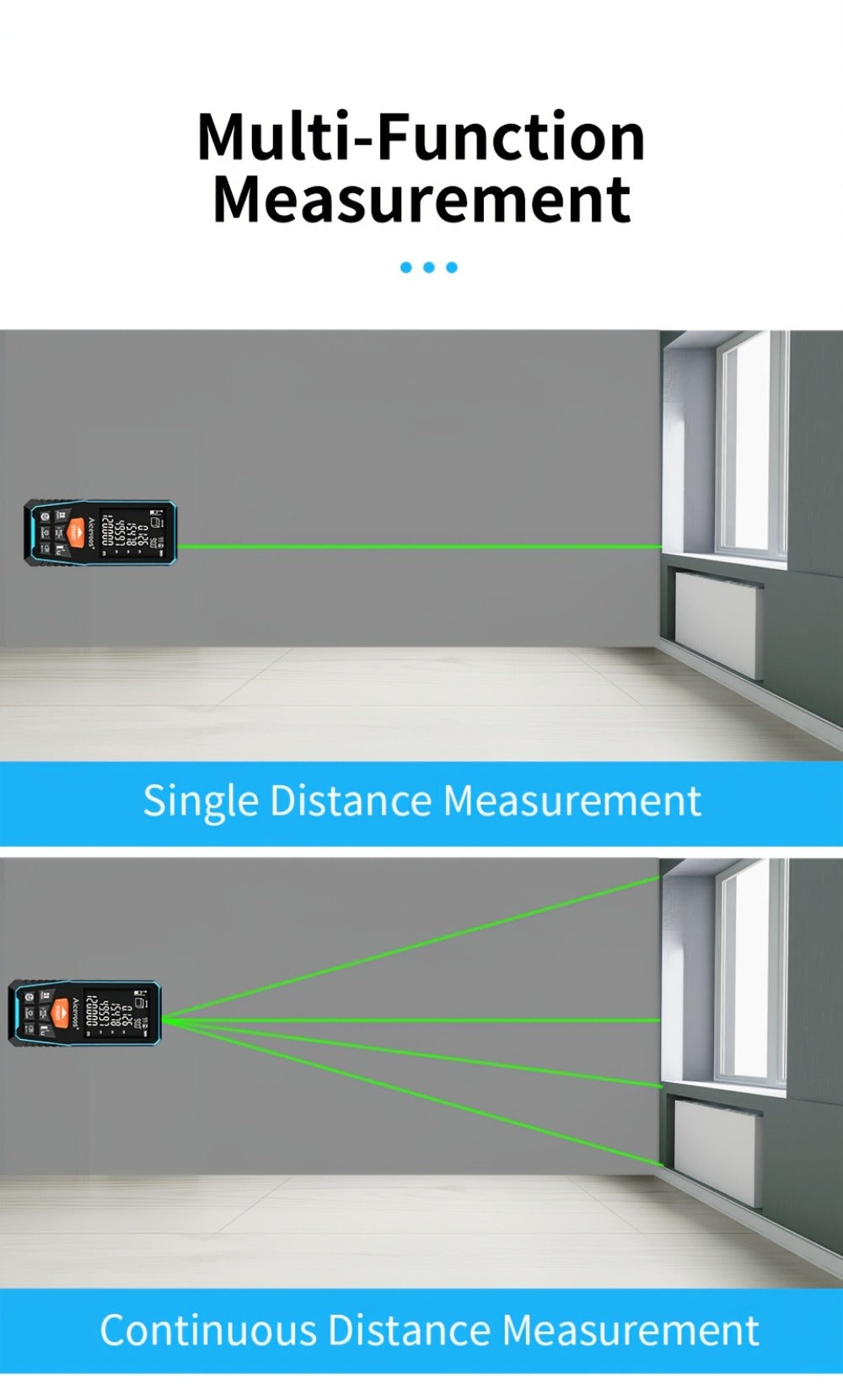 Laser Distance Meter Green Beam Digital Rangefinder 50M 70M 100M 120M Laser Tape Measure with LCD Display for Construction Surveying Indoor Outdoor Measuring - product image 29