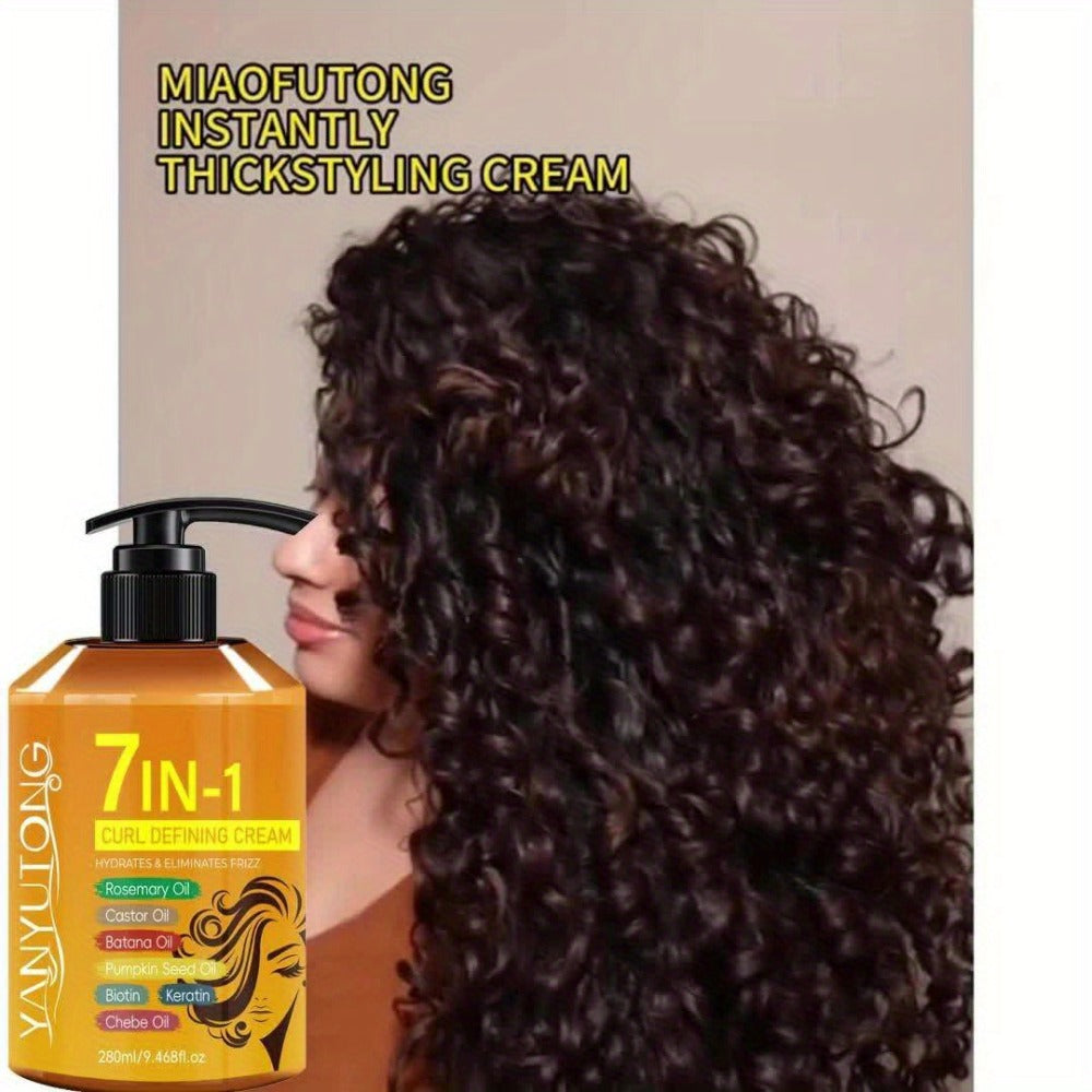Argan Oil & Rosemary Curling Cream 280ml — 7-in-1 Moisturizing Long-Lasting Hold, Defines Waves & Curls, Naturally Fluffy Frizz-Free Finish for Wavy Curly Coily Hair Women - product image 11