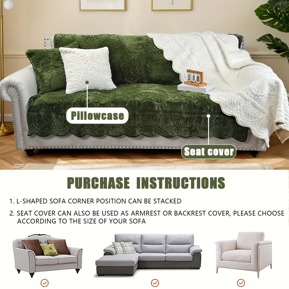 Faux Rabbit Fur Sofa Cover Thickened Quilted Plush Warm Non-Slip Machine Washable Pet Friendly Breathable Sofa Cushion for Living Room Bedroom Office - 2 3 Seater Large - product image 6