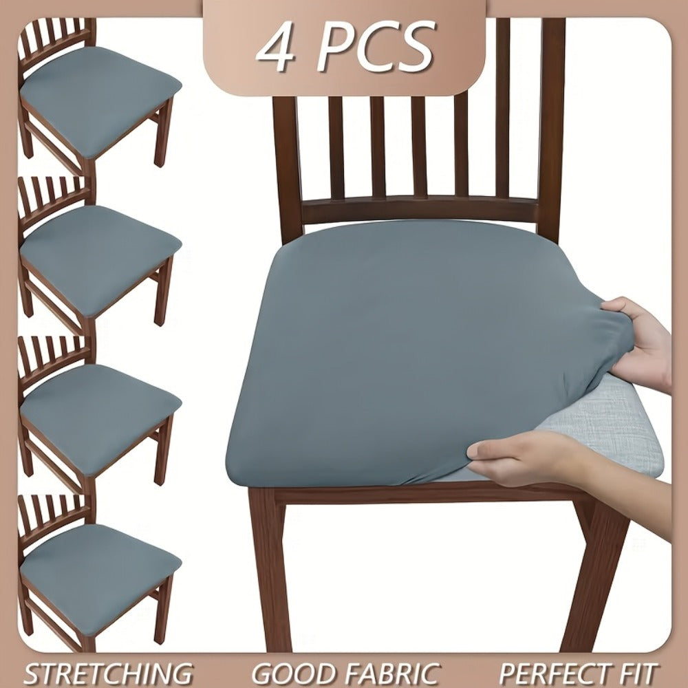 Dining Chair Covers Set of 4 Stretch Elastic Seat Slipcovers Soft Brushed Polyester Solid Color Chair Protector for Home Office Kitchen - product image 10