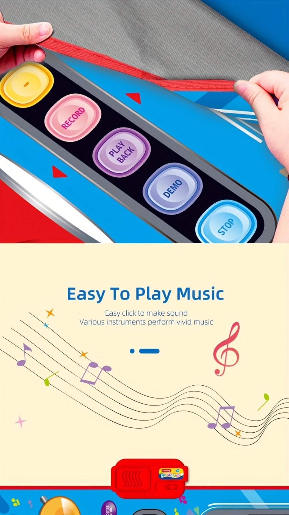 Kids Electronic Drum Music Mat – Dance Drum Pad for Boys & Girls – Multifunctional Musical Toy for Skill Development & Family Bonding – Birthday Christmas - product image 12
