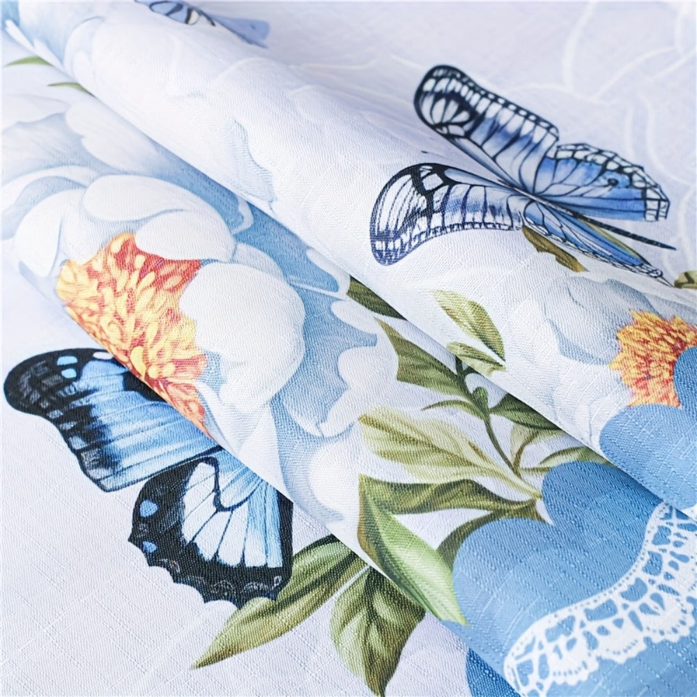 Blackout Kitchen Curtains 3-Piece Set with Butterfly Floral Print - Rod Pocket Window Curtains for Kitchen, Living Room, Bedroom, Bathroom & Restaurant, Polyester Fabric, Machine W - product image 12