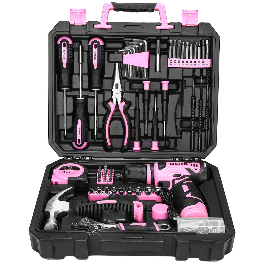 Cordless Drill Tool Kit 119/151PCS – 8V/12V Electric Power Drill Set with Screwdriver, Hammer, Wrench | All-in-One Home Repair & DIY Hand Tools for Women | Perfect Gift - product image