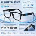 2026 AI Smart Translation Glasses, 160+ Languages Real-Time & Video Translation, Photochromic Blue-Light Lenses, Open-Ear Audio, Touch Control, Hands-Free Calls & Music