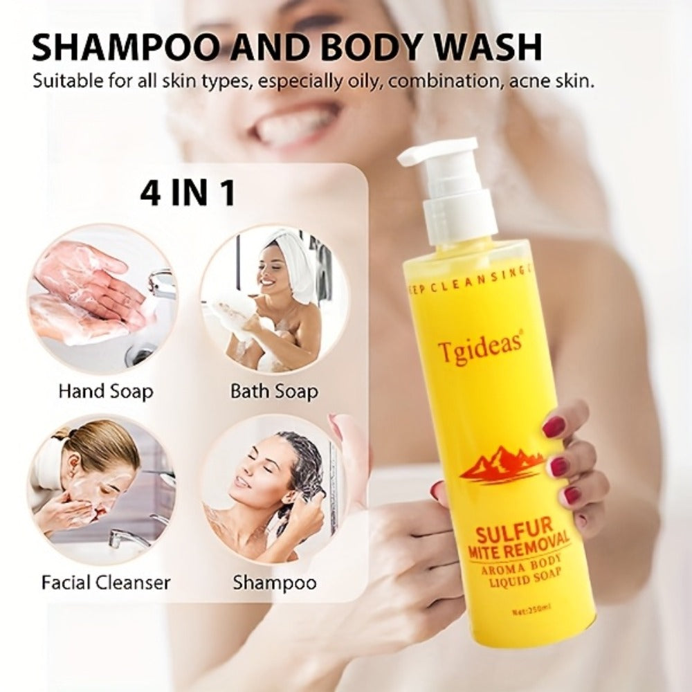 Sulfur Shampoo & Body Wash 2-in-1 Set — Scented Sulfur Soap Cleansing Liquid for Gentle Daily Scalp Purifying & Full Body Cleansing | Creamy Lather Formula | 2 Bottles | Family Hou - product image 10