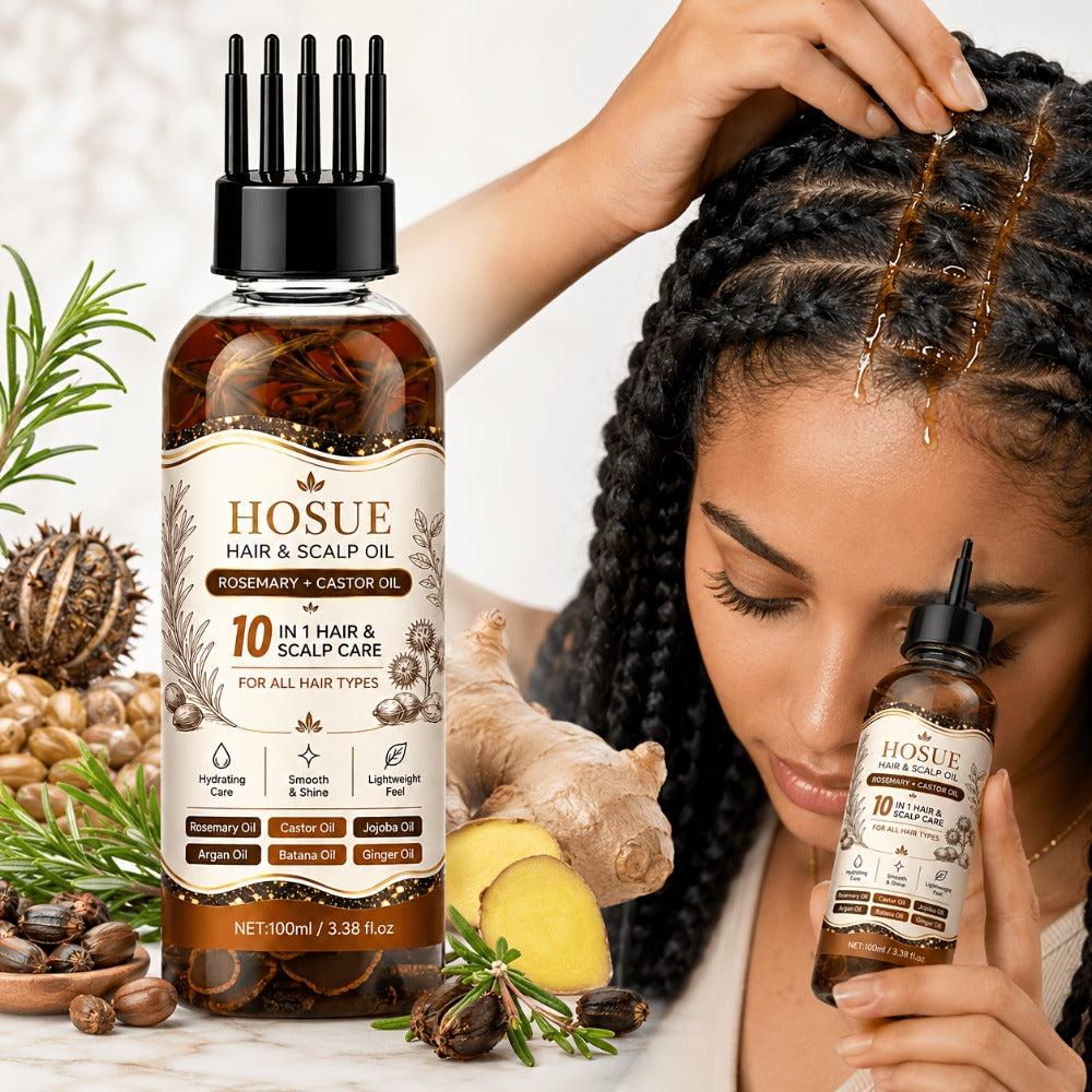 Hair Growth Oil 10-in-1 Botanical Herbal Blend Batana Rosemary Fenugreek Castor Red Onion Ginseng Turmeric Pumpkin Seed Nourishes Strengthens Shines All Hair Types 3.38oz - product image 11