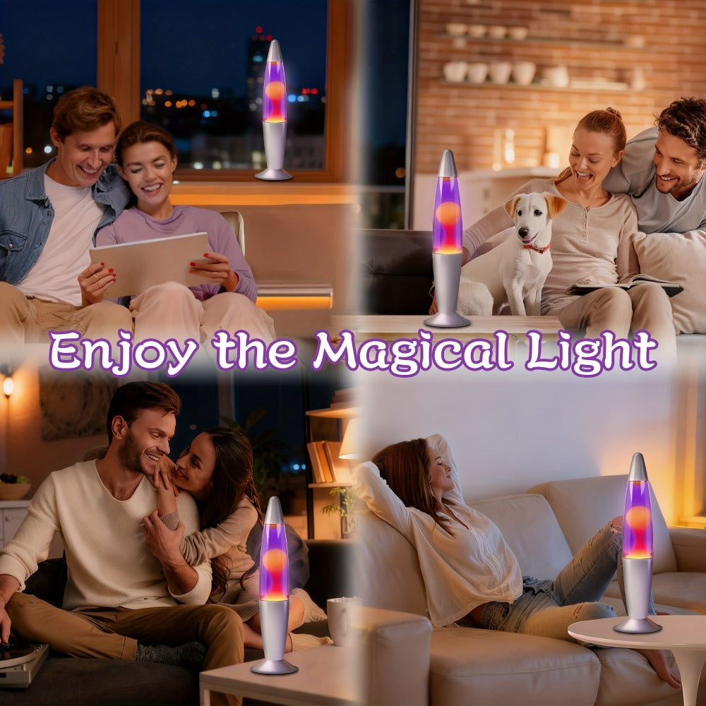 Lava Lamp 16 Inch for Bedroom Living Room Office, Relaxing Liquid Motion Lamp with Purple Water Yellow Wax, Retro Night Light Home Decor Accent - product image 12