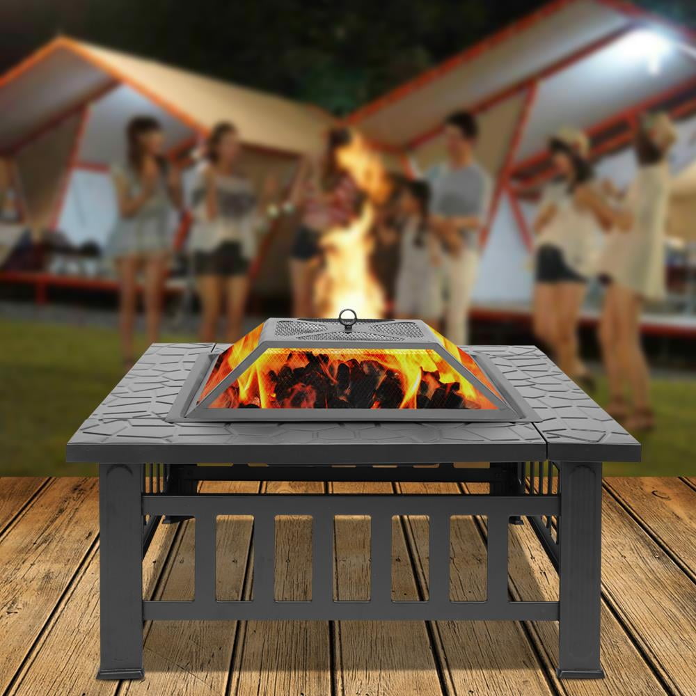 Fire Pit | Square Outdoor Metal BBQ Patio Backyard Camping Fireplace - product image 5
