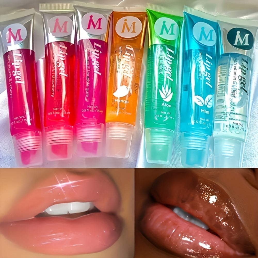 Lip Oil Set 12 Piece Moisturizing Clear Lip Gloss Plant Squalene Plumping Hydrating with VE Rosehip Argan Mint Aloe Coconut Flavors Transparent Glossy Lip Care Gift for Women - product image 7