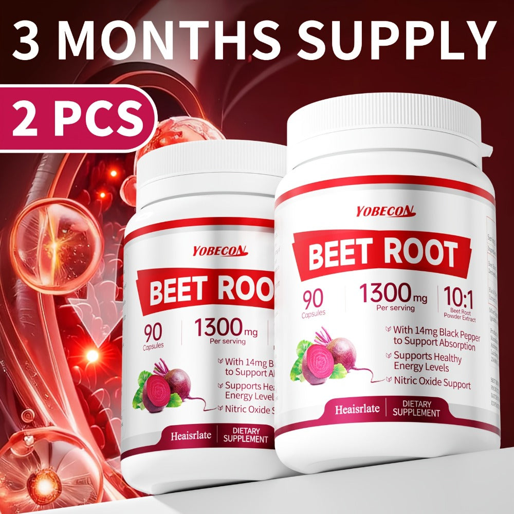 Beet Root Capsules 1300mg Nitric Oxide Supplement for Blood Flow Circulation Energy Support Plant-Based Formula for Men and Women - product image 5