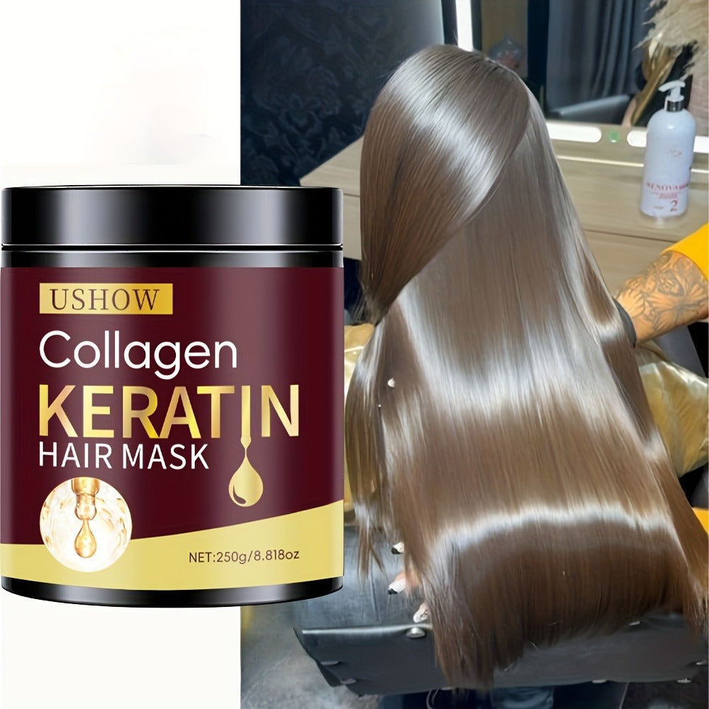 Keratin & Collagen Deep Repair Hair Mask 250g — Intensive Split End Protection & Nourishment for Dry Damaged Hair | Softens, Strengthens & Restores | Salon-Quality Treatment for Wo - product image 6