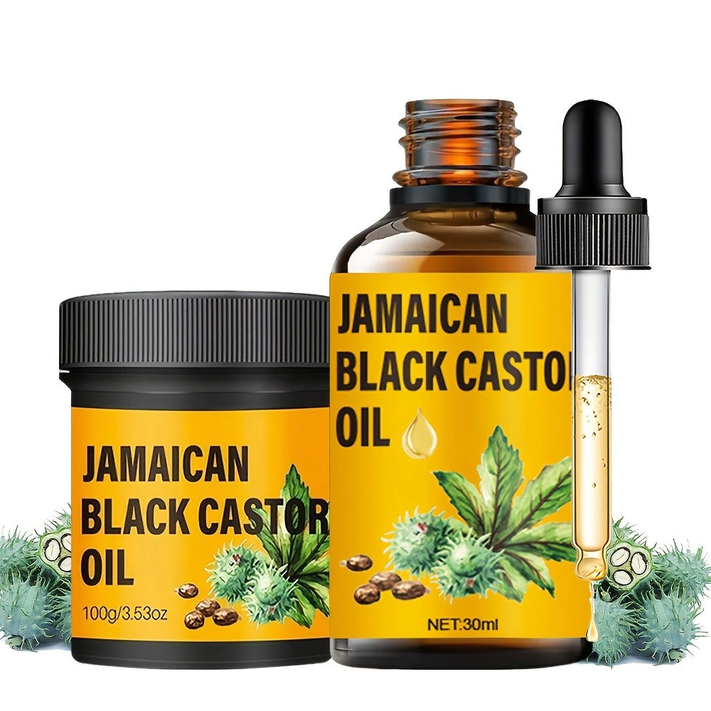 JBCO Hair Growth Set 2-Piece – Pure Cold-Pressed Jamaican Black Castor Oil & Nourishing Hair Cream, Scalp Moisturizer, Strengthens & Reduces Breakage, All Hair Types Women & Men - product image 2