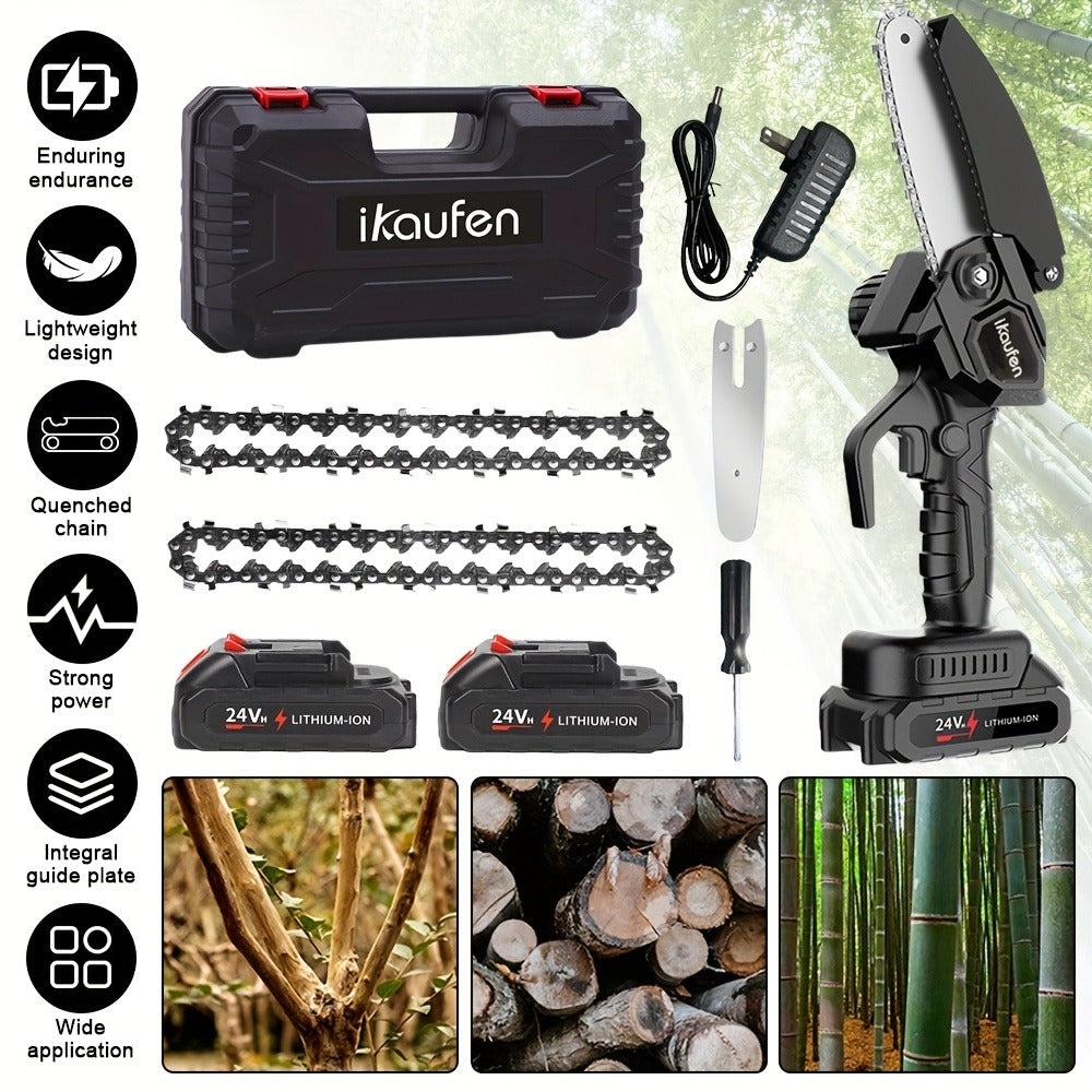 Electric Chainsaw 4 Inch Portable for Makita 21V Battery | 19.2FT/S High Speed Auto Oiler Handheld Saw with 2 Batteries | Lightweight Tree Branch Trimming Tool - product image 5