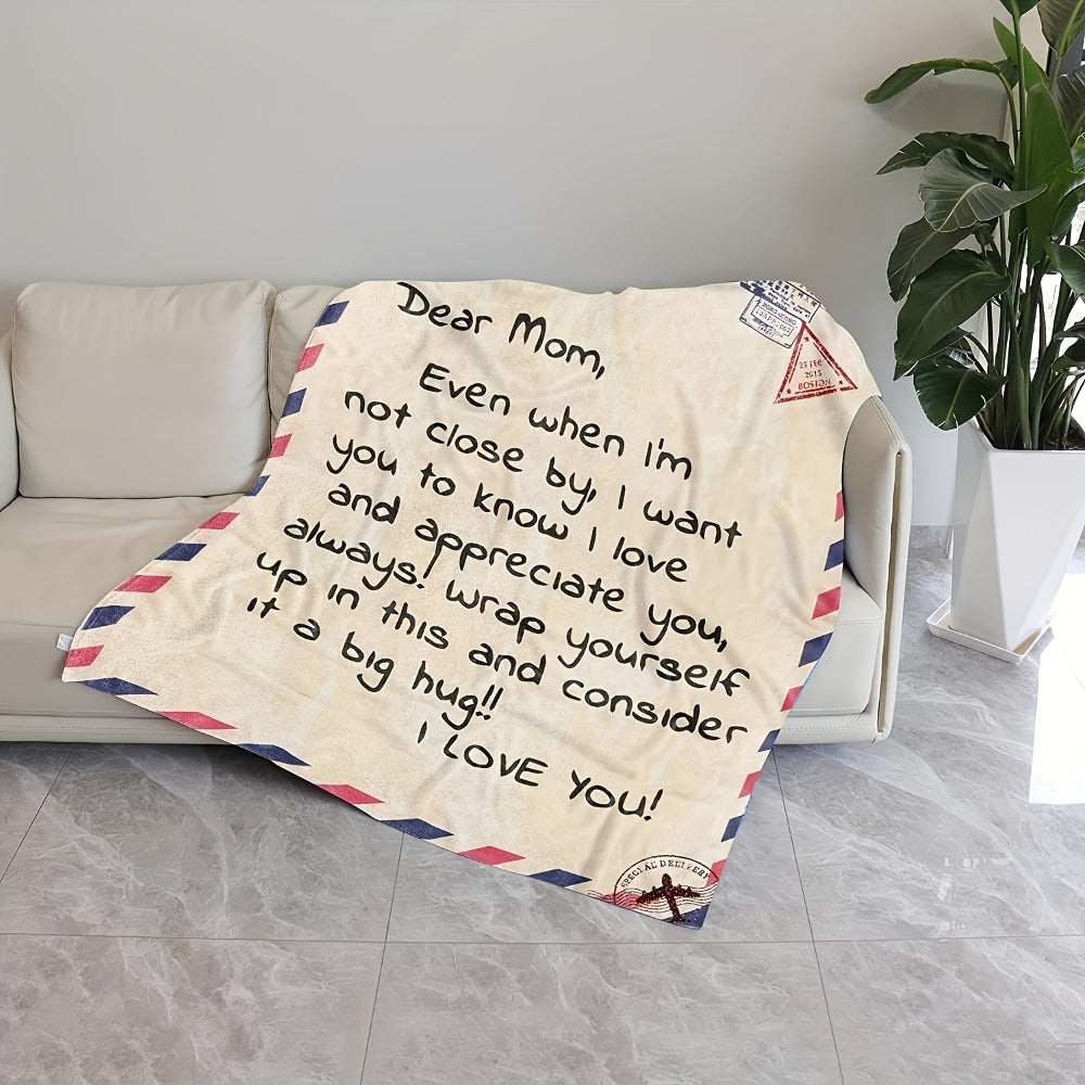 Love Message Flannel Blanket for Mom – 250-300gsm Soft Reversible All-Season Throw, Perfect Gift for Mother's Day & Birthday - product image 3