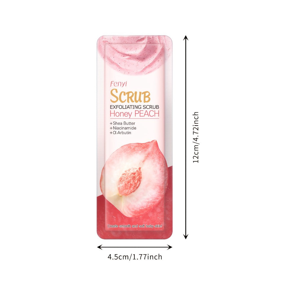 Exfoliating Body Scrub Peach Cream 50pcs Jojoba Bead Foot & Body Skin Gentle Cleansing Moisturizing Smooth Nourish Portable Travel Size Sachet - product image 4