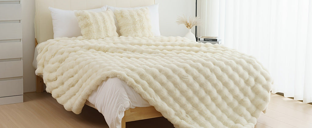 Faux Rabbit Fur Throw Blanket – Ultra-Soft Plush Fleece for Bed, Couch, Sofa & Travel, All Season, 11 Colors, Throw to King Size - product image 29