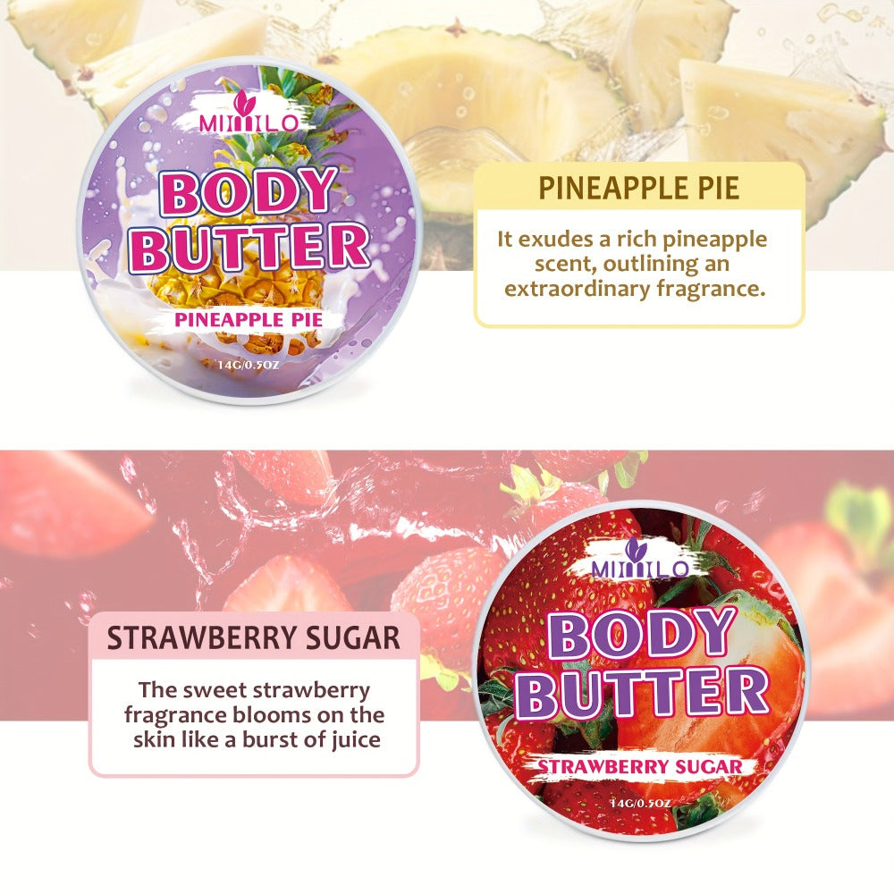 Fruity Body Glaze Set 8 Scents 100g×2 – Pineapple Coconut Strawberry Coffee Peach Doughnut Birthday Cake Non-Greasy All-Day Moisturizing Travel Size Body Lotion Gift for Women - product image 6