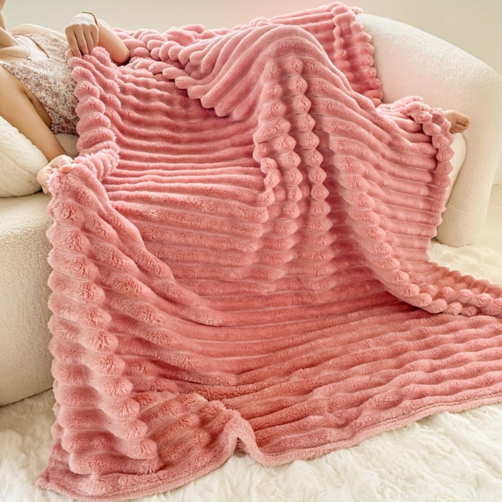 Reversible Faux Rabbit Hair Blanket – Thickened Soft Thermal Throw for Bed, Nap, Office & Camping, All Season, 4 Colors, 5 Sizes - product image 24