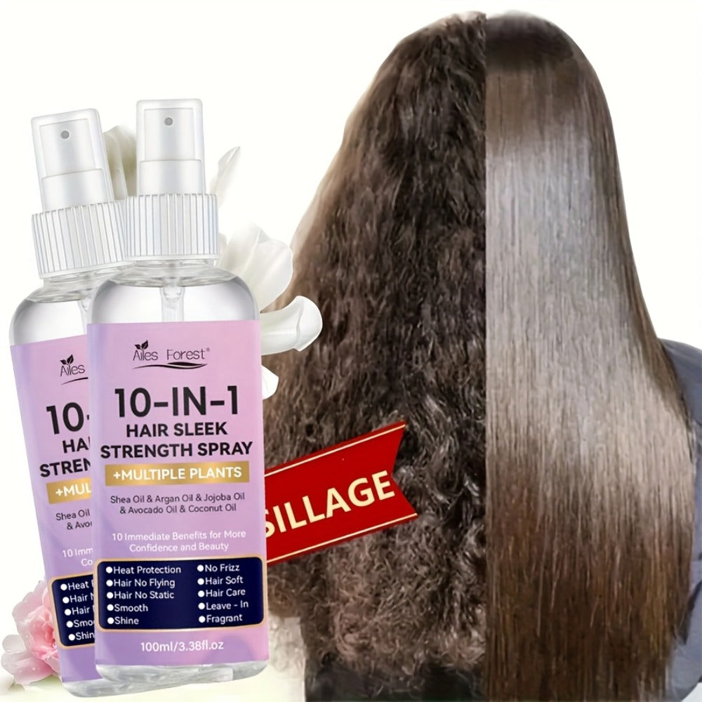 Leave-In Conditioner Spray 10-in-1 No-Rinse 100ml — Fragrance-Free Anti-Frizz Detangling Heat Protection, Plant-Based Formula for Dry Damaged & Color-Treated Hair, All Hair Types,  - product image 3