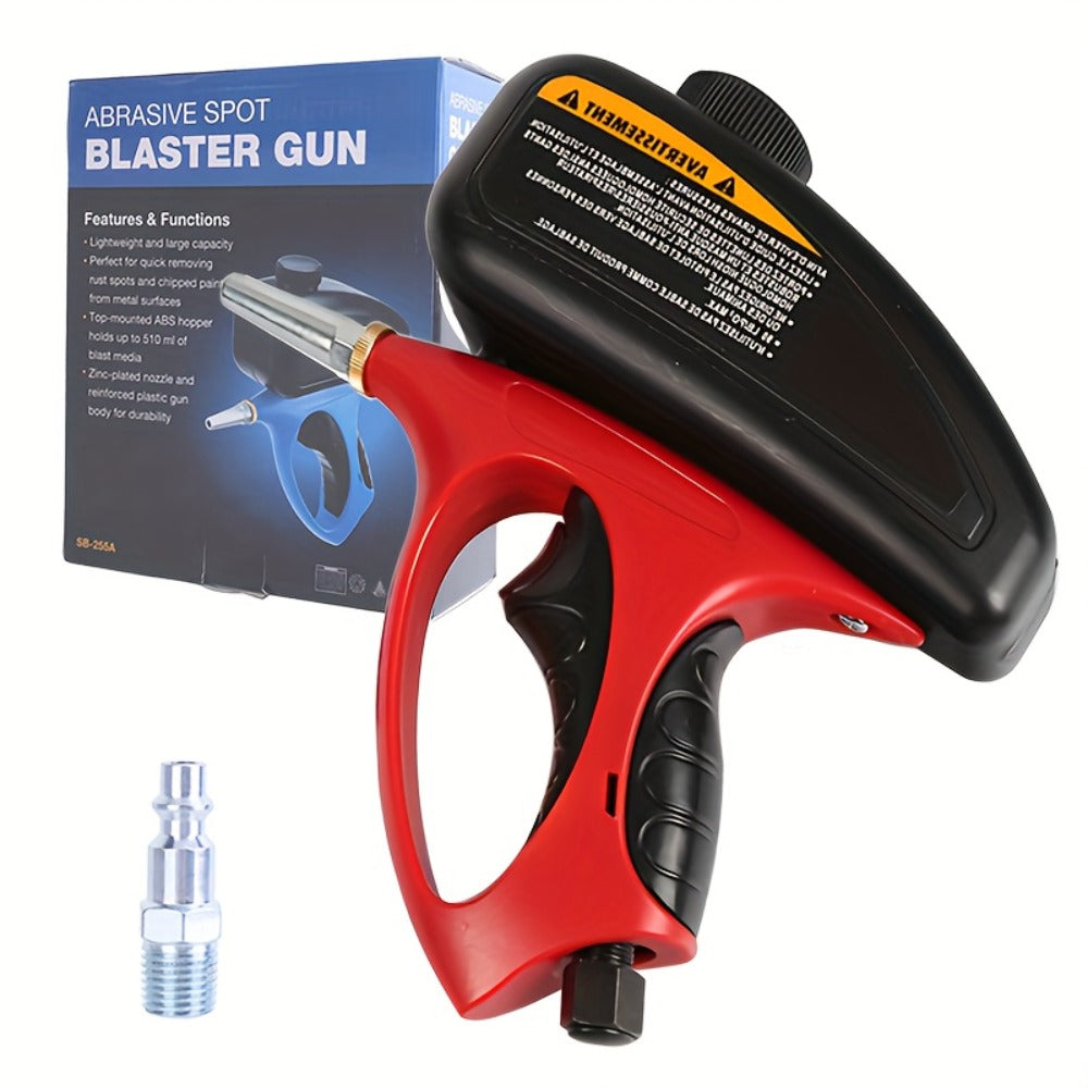 Sandblaster Gun for Air Compressor Pneumatic Abrasive Blasting – 90 PSI Max, 500ml Tank, Small Nozzle, for Metal Rust Removal, Glass Etching, Polishing & Auto Repair – Blue, Red &  - product image 5