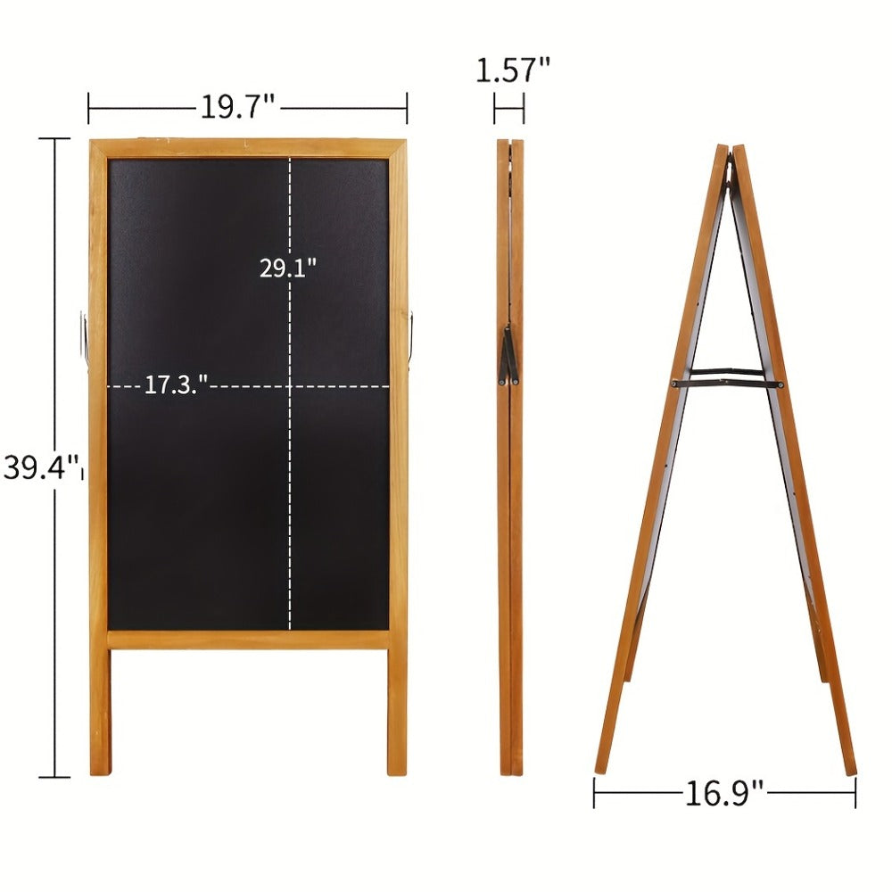 A-Frame Chalkboard Sign Double Sided Magnetic Wooden Standing Blackboard Menu Display Board for Restaurant Coffee Shop Bar Sidewalk Sandwich Board 39x20 Inch - product image 3