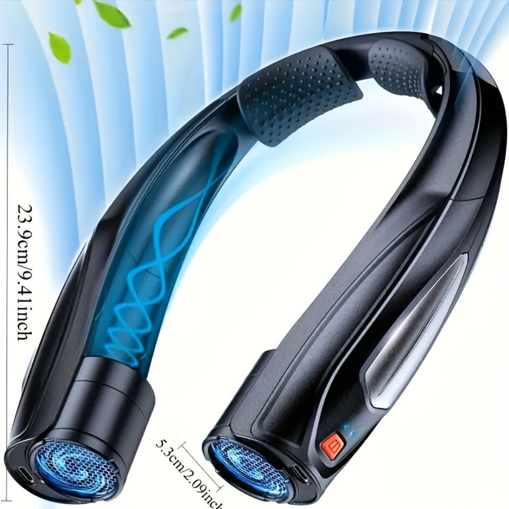 Neck Fan Wearable Bladeless Neckband Fan 3000mAh Dual Battery 6 to 20 Hours Battery Life Dual Wind Speeds Super Quiet Brushless Motor USB Charging Soft Silicone Strap for Work Trav - product image 2