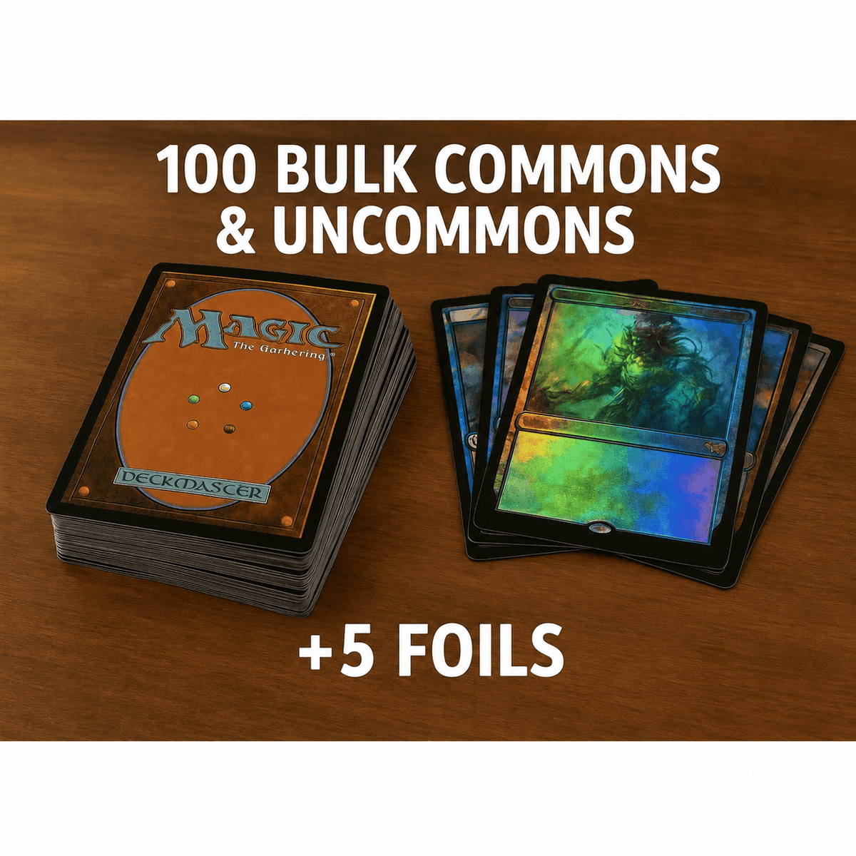 Magic The Gathering 100 Card Bundle – 85 Assorted + 10 Land + 5 Foil Holographic Cards – Authentic MTG Variety Lot – Gift for Deck Builders, New Players - product image