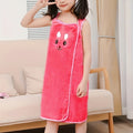 Bunny Ears Bath Towel Wrap for Girls - 250GSM Microfiber Cartoon Bath Skirt, Cute Kawaii Robe for Ages 6-12, Rose Red Purple Pink Blue, Fun Birthday Gift - product image 16