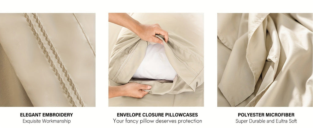 Bed Sheet Set Deep Pocket Soft Microfiber - Fitted Sheet Flat Sheet & Pillowcases Twin Full Queen King - Cooling Breathable Fade Resistant Sheets for Daily Use Dorms Guest Rooms - product image 26