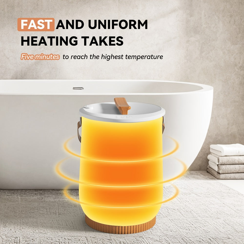 20L Deluxe Towel Warmer Bucket with Digital Display & 4 Timer Modes 15/30/45/60 Min - Auto Shut Off Self-Closing Lid, Spa-Quality Fast Heating for Bathroom Home Hotel Spa, White - product image 5