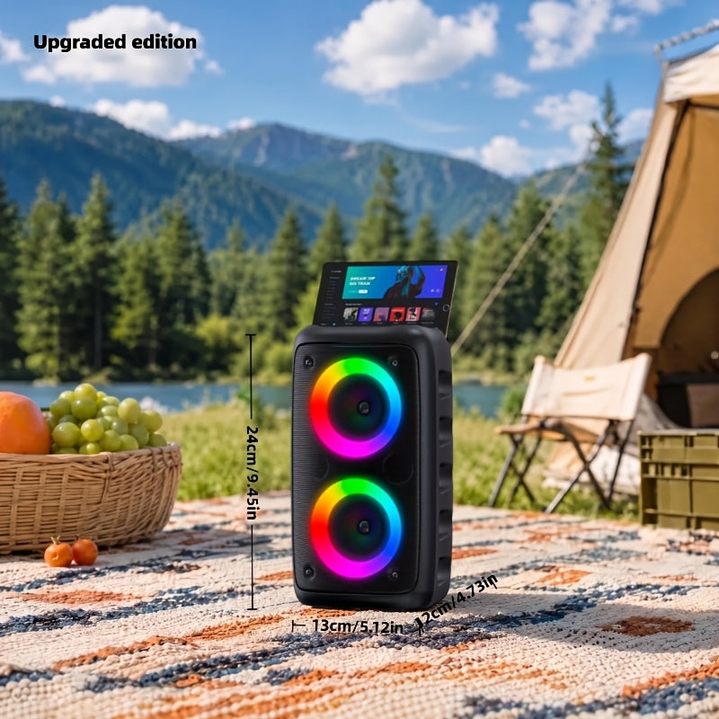 Bluetooth speaker, wireless speaker, karaoke machine with 1 wired microphone or 1 wired microphone+1 wireless microphone, adult portable speaker, PA system - product image 10