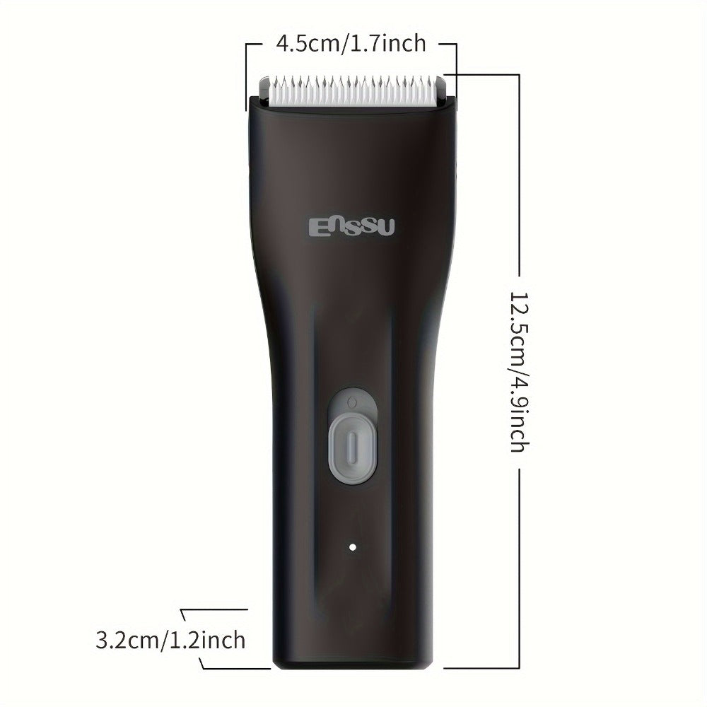 Manscaping Trimmer for Men IPX7 Waterproof Ceramic Blade Electric Groin & Pubic Body Hair Shaver – LCD Battery Display Replaceable Head Safe Grooming Tool, Black Blue White - product image 6