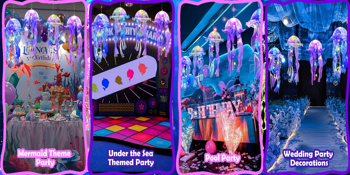 Jellyfish Lantern Party Decorations 5 Pack – Colorful Translucent Ribbon Hanging Lights for Halloween Christmas Wedding Birthday, Indoor Outdoor Festive Event Decor (Crystal Ribbon - product image 12