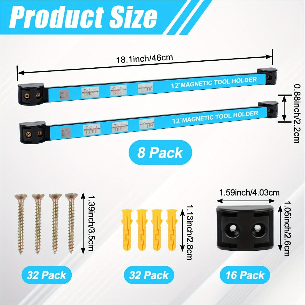 Magnetic Tool Bar Wall Mount Tool Holder 12/18 Inch – Heavy Duty Iron Magnetic Knife Strip & Tool Rack for Kitchen, Workshop & Garage | Wall Mounted Tool Organizer for Knives, Chis - product image 4