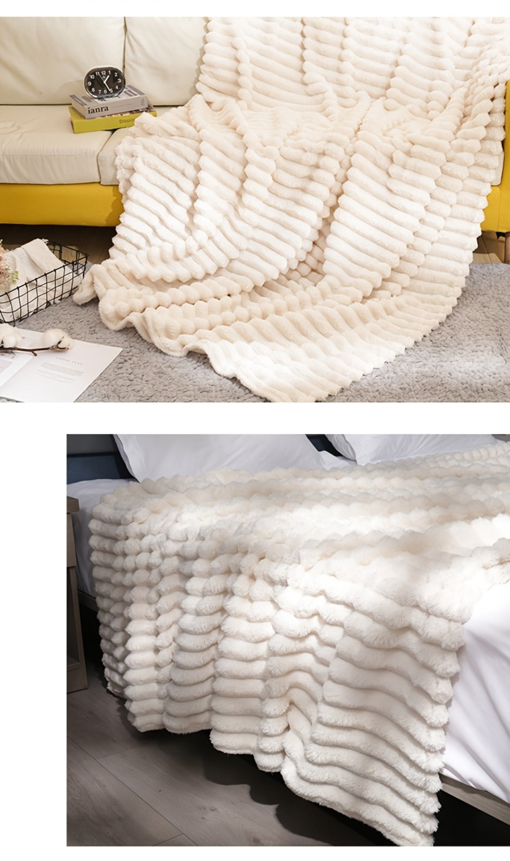 500gsm Heavy Plush Blanket – Ultra Thick Soft Warm Fluffy Blanket for Bed, Sofa & Travel, Baby to Double Size, 5 Colors - product image 43