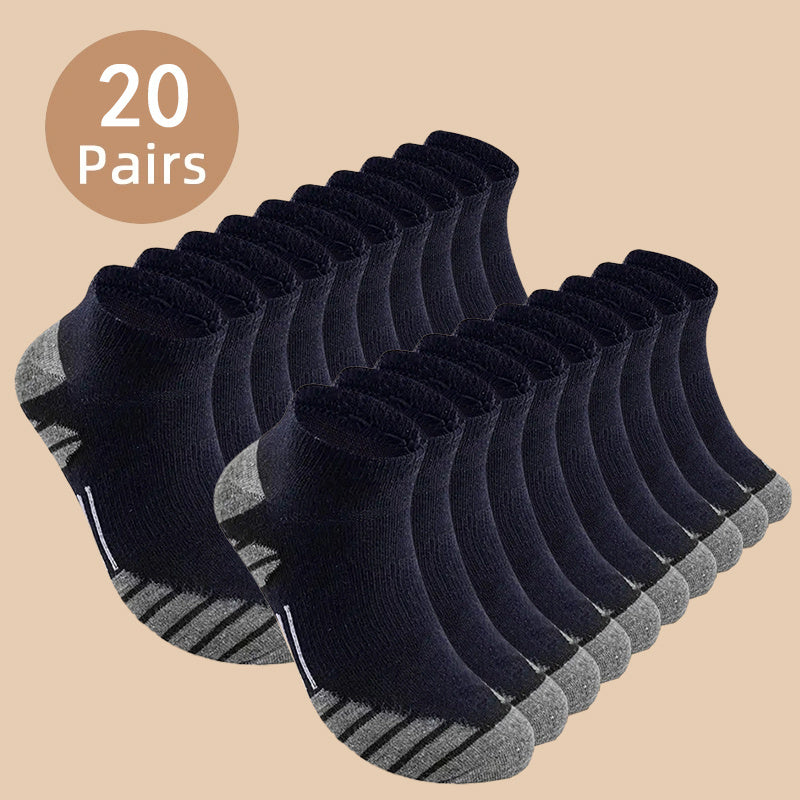 20 Pairs Of Men's Anti Odor & Sweat Absorption Low Cut Socks, Comfy & Breathable Socks, for Daily & Outdoor Wearing, All Seasons Wearing - product image 2