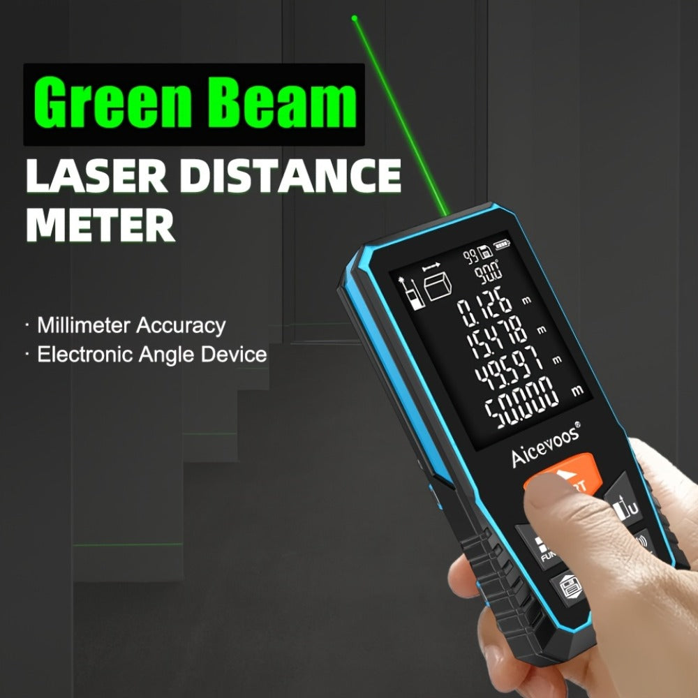 Laser Distance Meter Green Beam Digital Rangefinder 50M 70M 100M 120M Laser Tape Measure with LCD Display for Construction Surveying Indoor Outdoor Measuring - product image