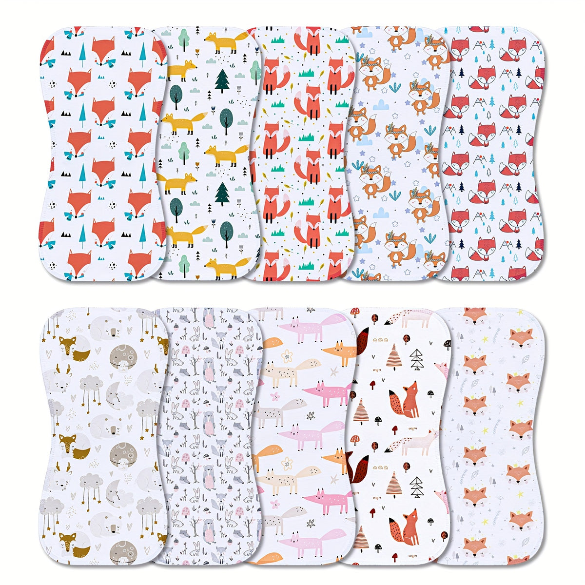 10-Pack Burp Cloths For Baby Boys and Girls - Baby Burp Cloth, Baby Washcloths, Burp Rags, Large Neutral Burp Clothes For Newborn - product image 5