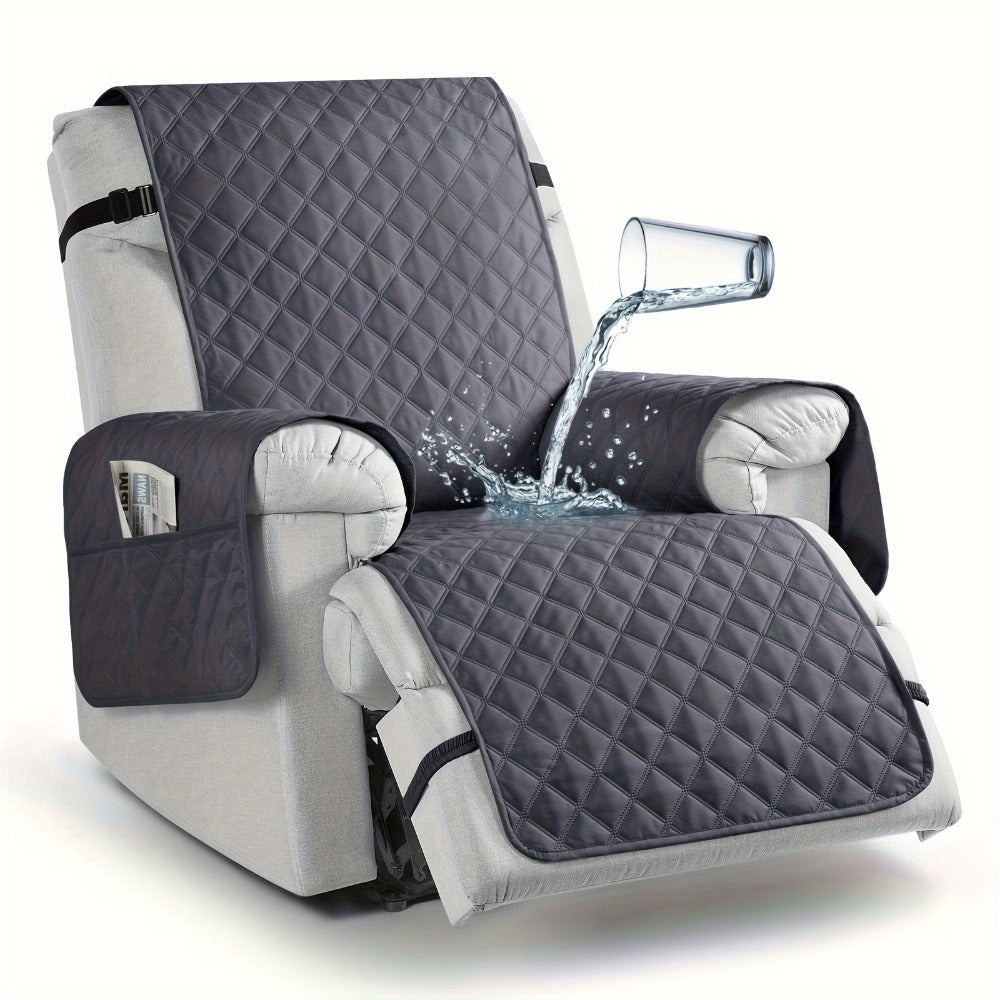 Waterproof Recliner Chair Cover with Pocket | Non-Slip Washable Reclining Sofa Protector for Dogs Cats, Adjustable Strap - product image 5