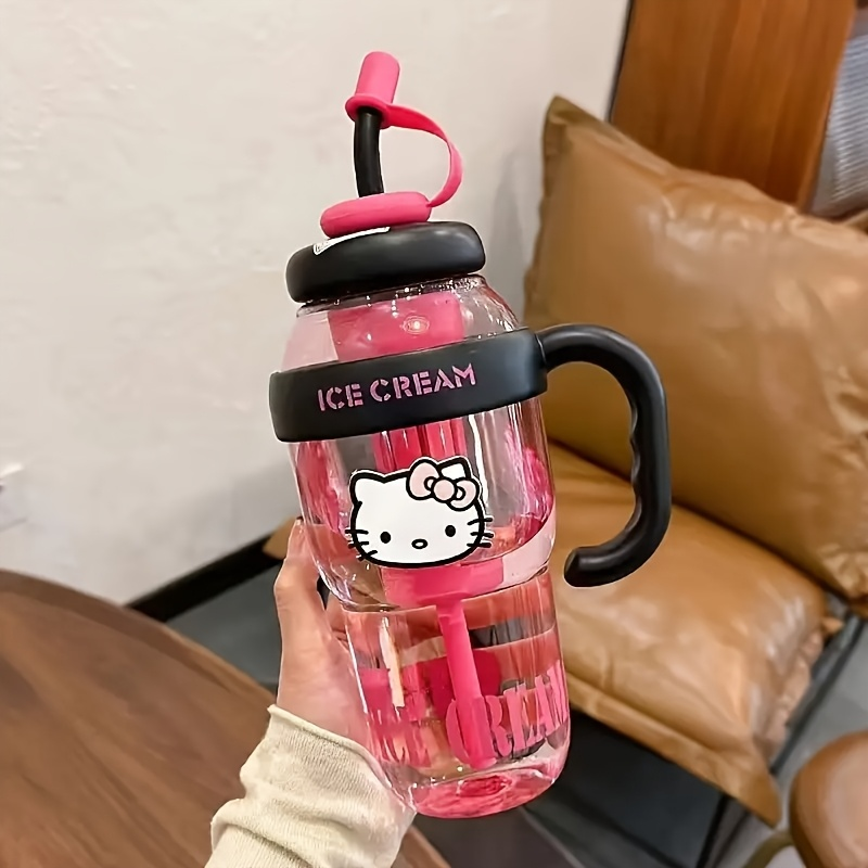 PPSU Straw Water Bottle with Hello Kitty Design – Sanrio Kids & Adults Cup – BPA-Free, Large Capacity, Drop-Resistant & Leak-Proof, Easy-Carry Handle, Ideal - product image