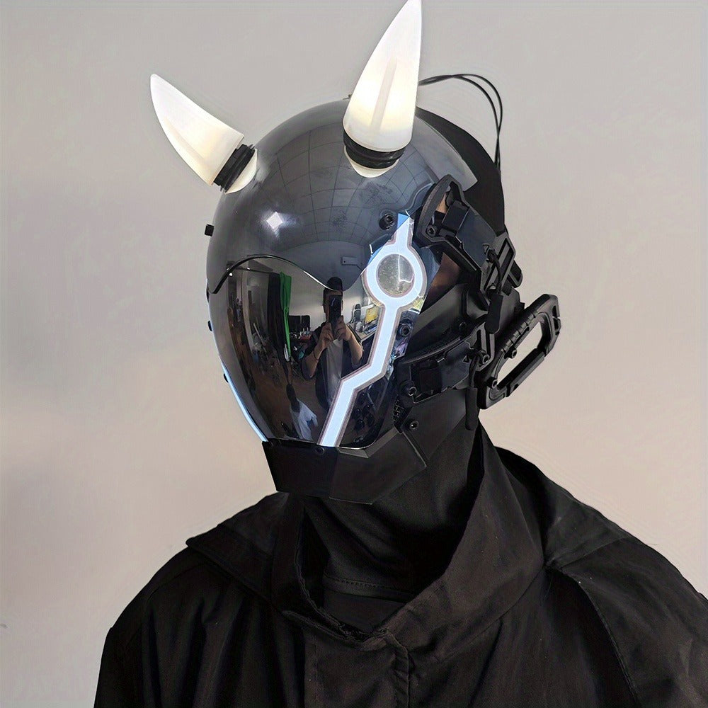 Battery-Powered LED Full Face Mask for Halloween, Christmas, Easter, Rave Music Festival & Party, Unisex Adult Costume Prop, Cool Gift for Men & Women - product image 19