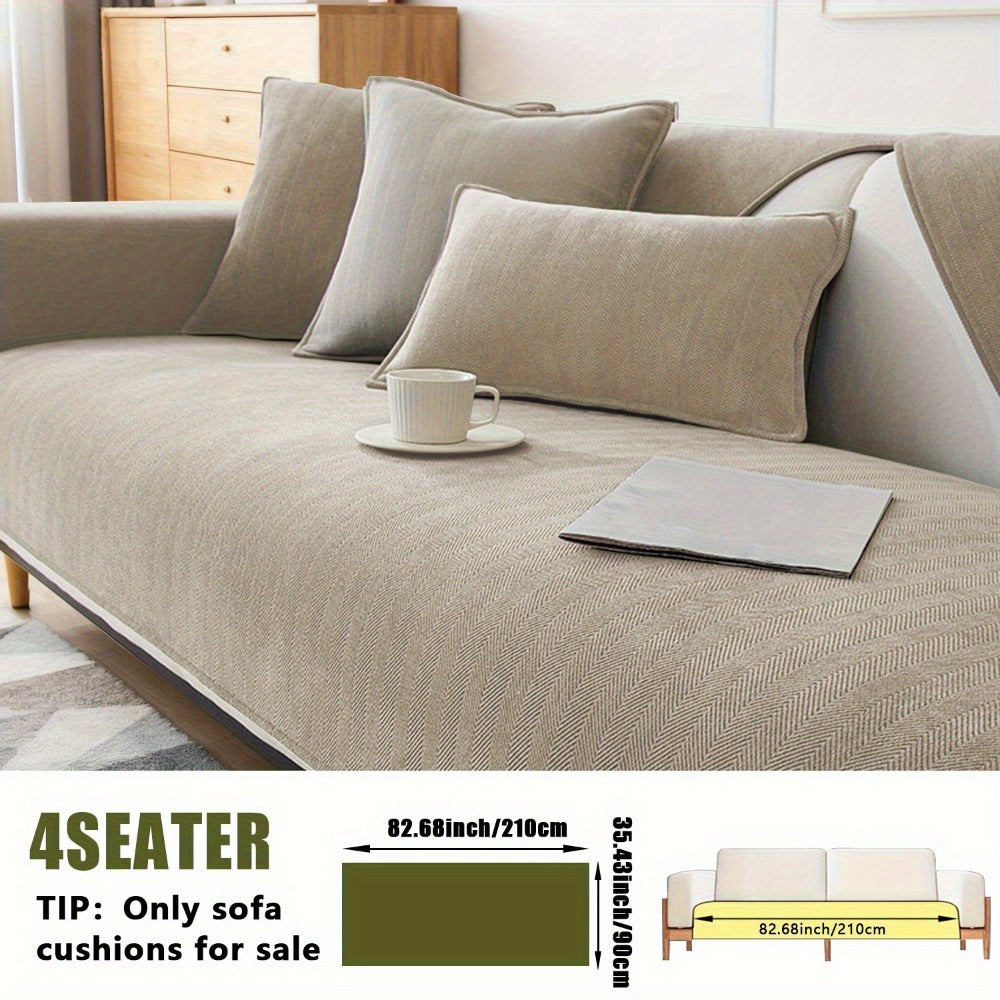 Chenille Ribbed Sofa Cover - Pet Friendly Non-Slip Machine Washable Soft Stretch Slipcover for 1-4 Seater Sectional Sofa Living Room Bedroom Office, 9 Colors - product image 53